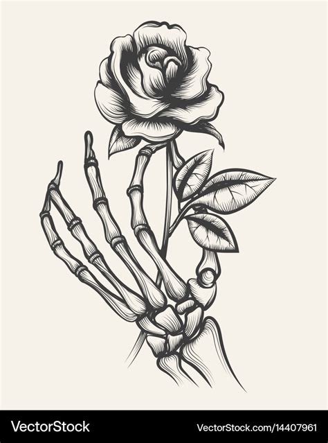 skeleton holding rose|rose and skeleton hand sketch.